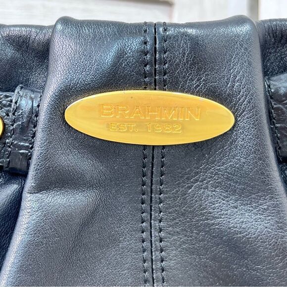 Brahmin Vintage Black Leather Crossbody Handbag Purse - Picture 3 of 14